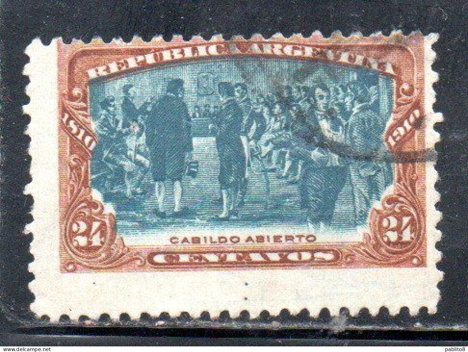 ARGENTINA 1910 FIRST COUNCIL 24c USED USADO OBLITERE' - Oblitérés