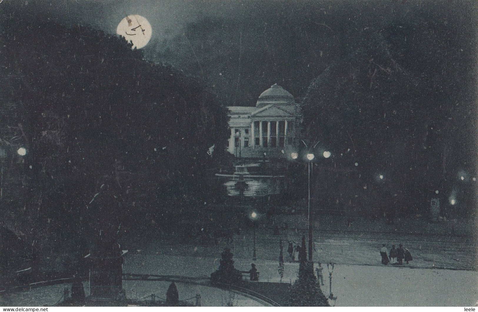 CP26. Vintage Postcard. Bowling Green, Wiesbaden. Germany At Night. - Wiesbaden