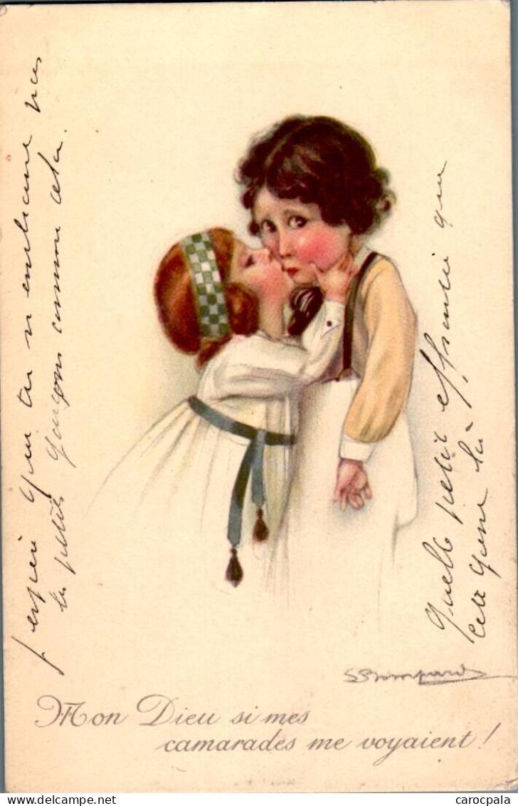 Carte 1919 Illustration Enfants Signée Bompard "si Mes Camarades Me Voyaient !" - Bompard, S.