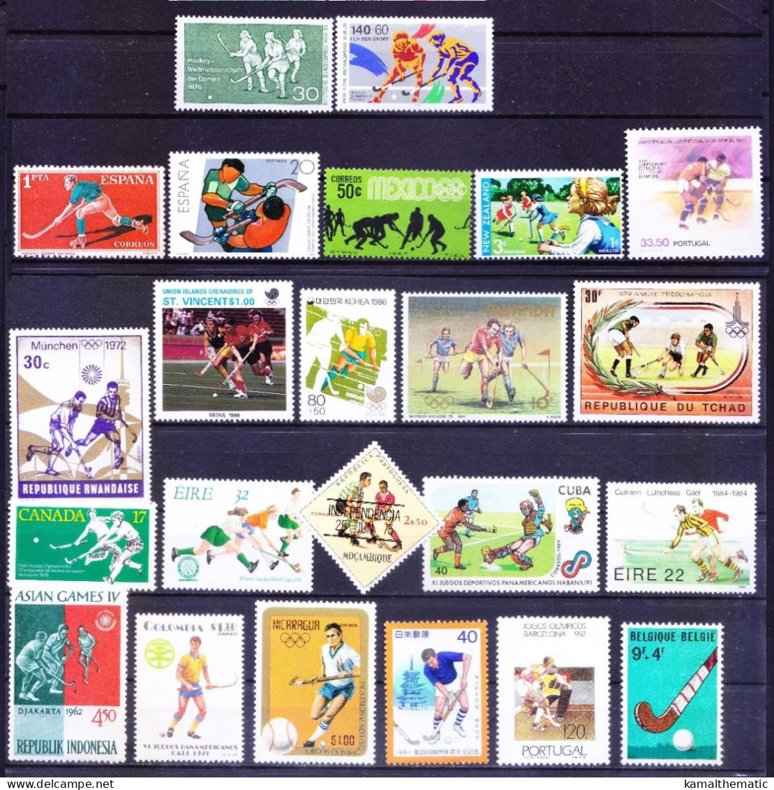 Field Hockey, Sports, 23 Different MNH Stamps Collection - Rasenhockey