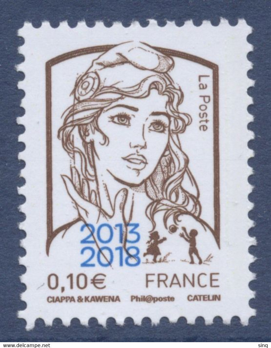 N° 5234 Marianne Ciappa Faciale 0,10 € Surchargée - 2013-2018 Marianne Van Ciappa-Kawena