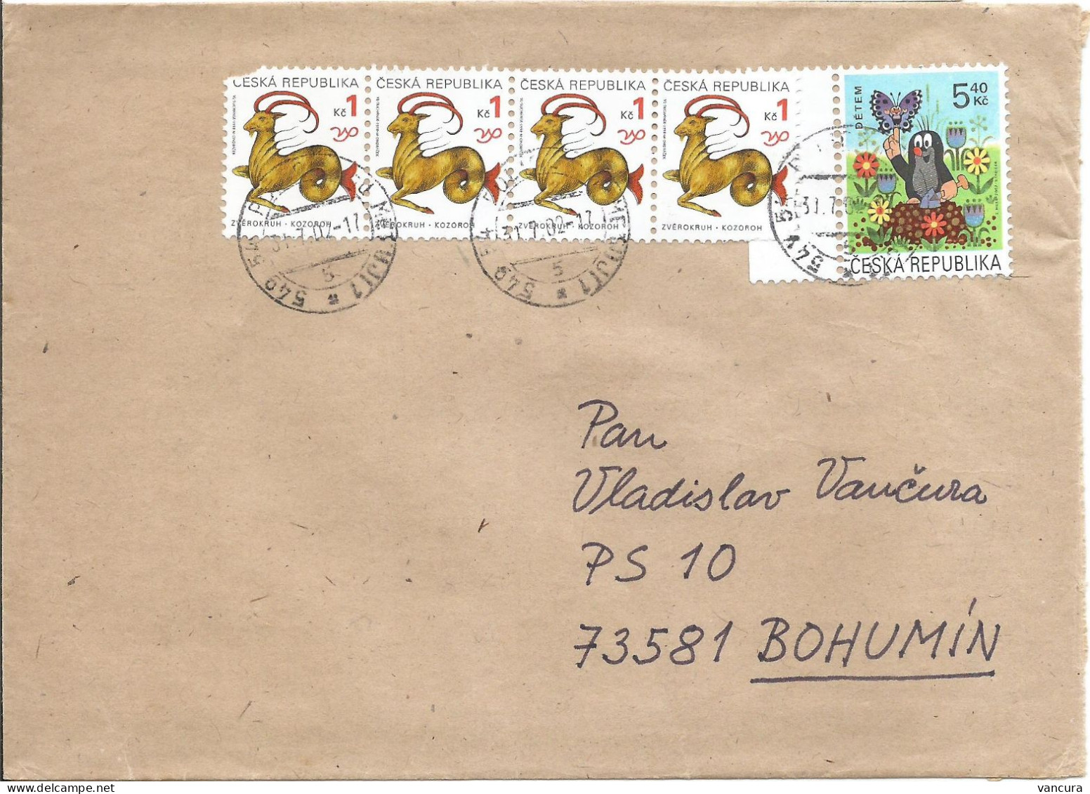 Envelope 323 Czech Republic For Children Miller's Mole 2002 Butterfly - Sonstige & Ohne Zuordnung