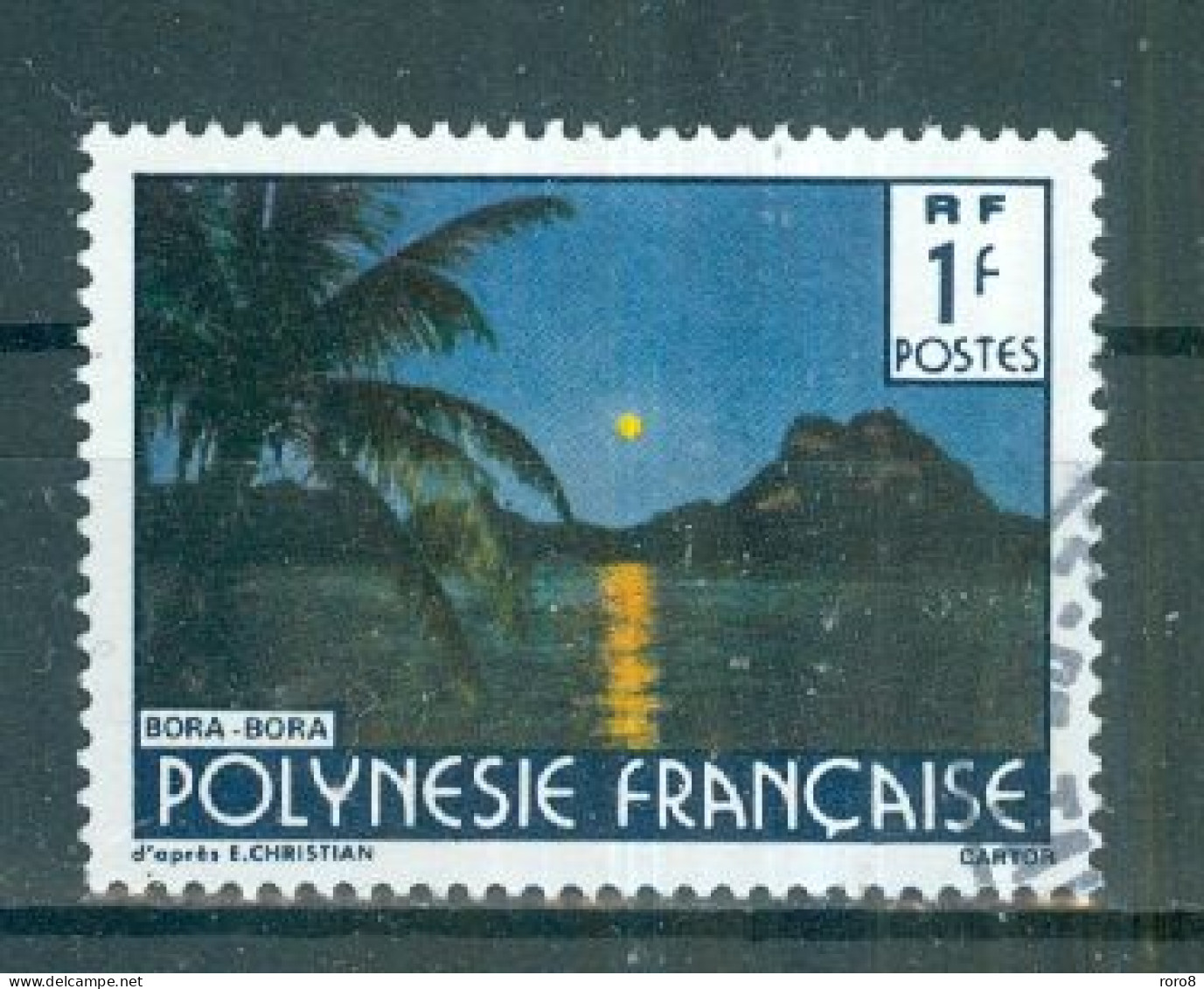 POLYNESIE - N°373A Oblitéré. Paysage De La Polynésie Française. Signature "CARTOR". - Used Stamps