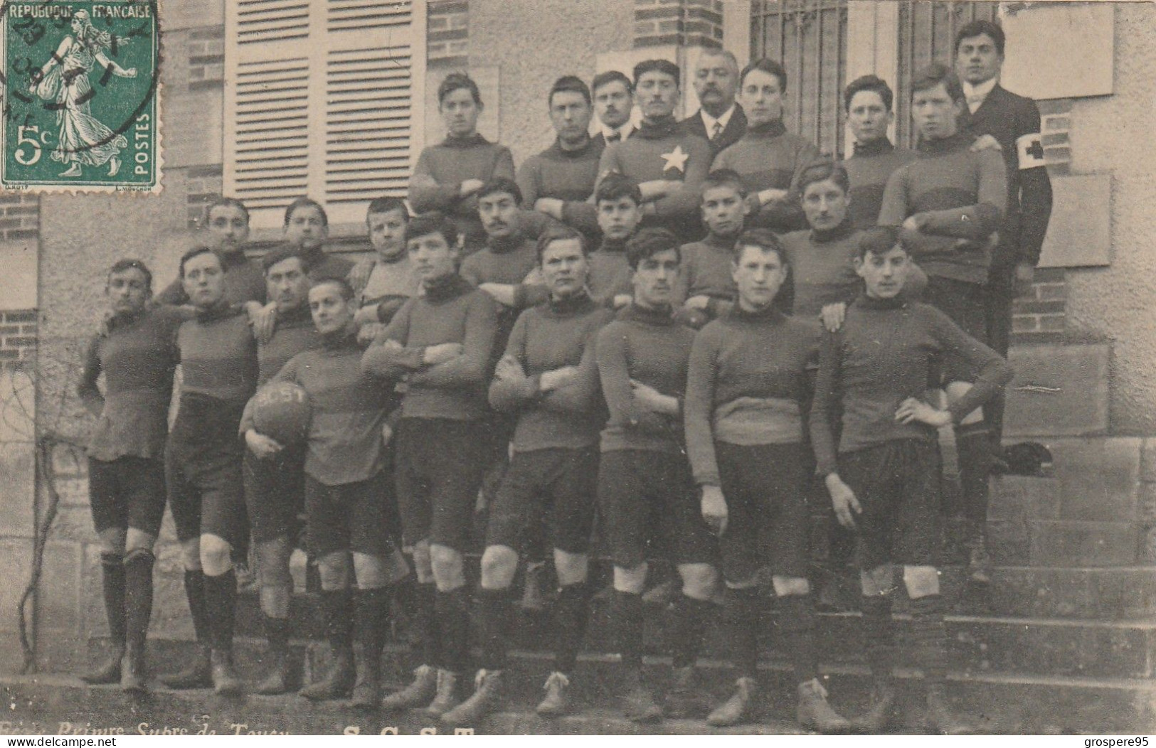 TOUCY ECOLE PRIMAIRE SUPERIEURE S C S T EQUIPE DE FOOTBALL 1909 - Toucy