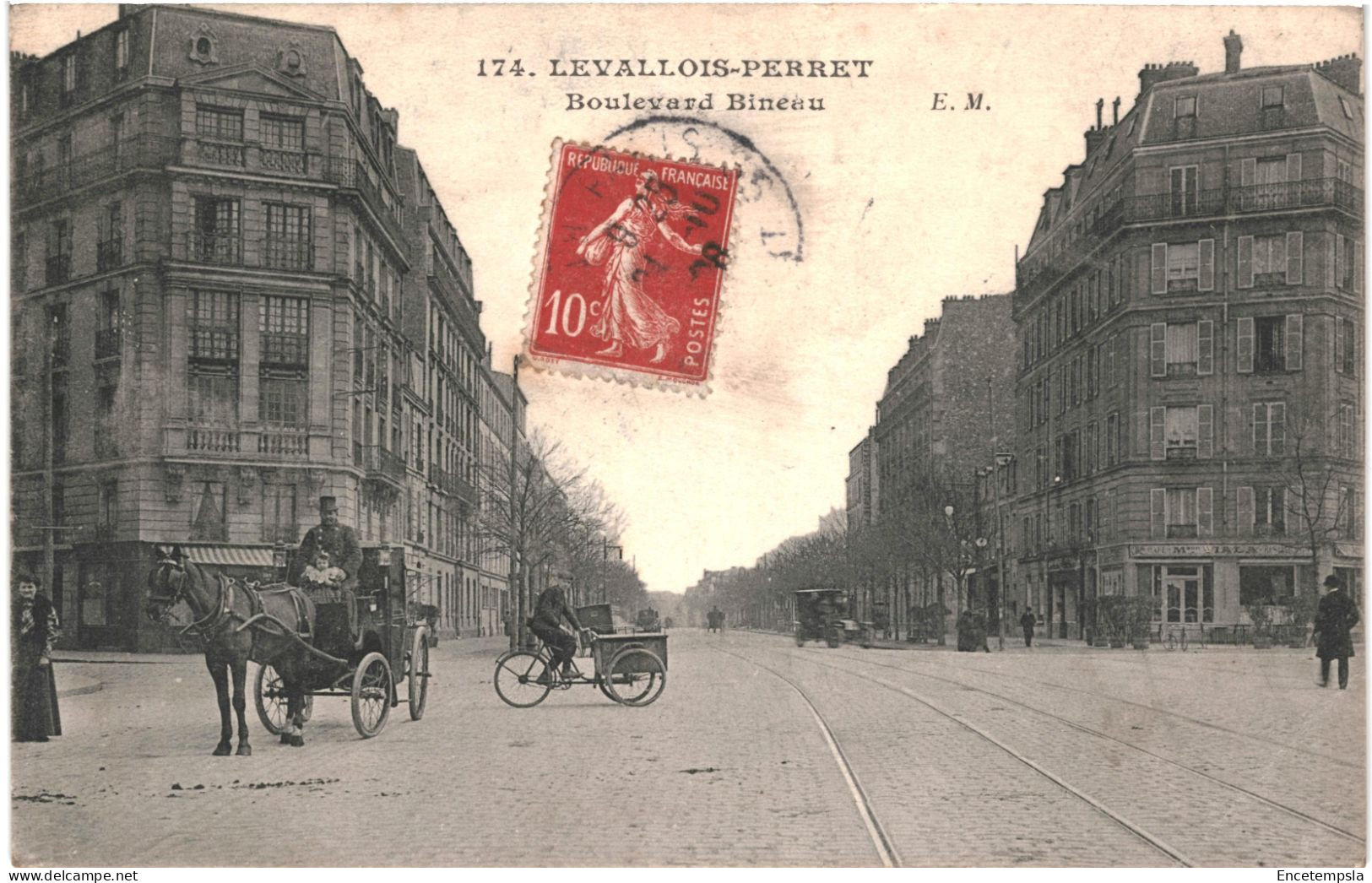CPA Carte Postale France Levallois-Perret Boulevard Bineau,1908  VM79167 - Levallois Perret