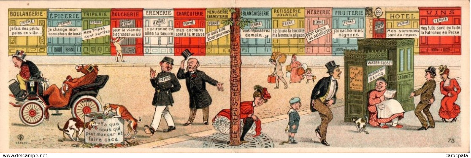Carte 1910 Double Humoristique Sur Le Repos Hebdomadaire : Cabinet , Wc , Constipés... - Humor