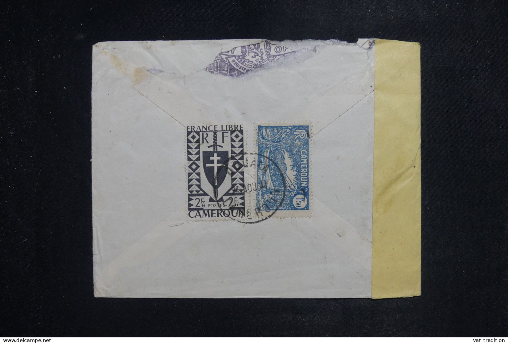 CAMEROUN - Enveloppe De Douala Pour Cannes En 1944 Avec Contrôle Postal -  L 151106 - Covers & Documents