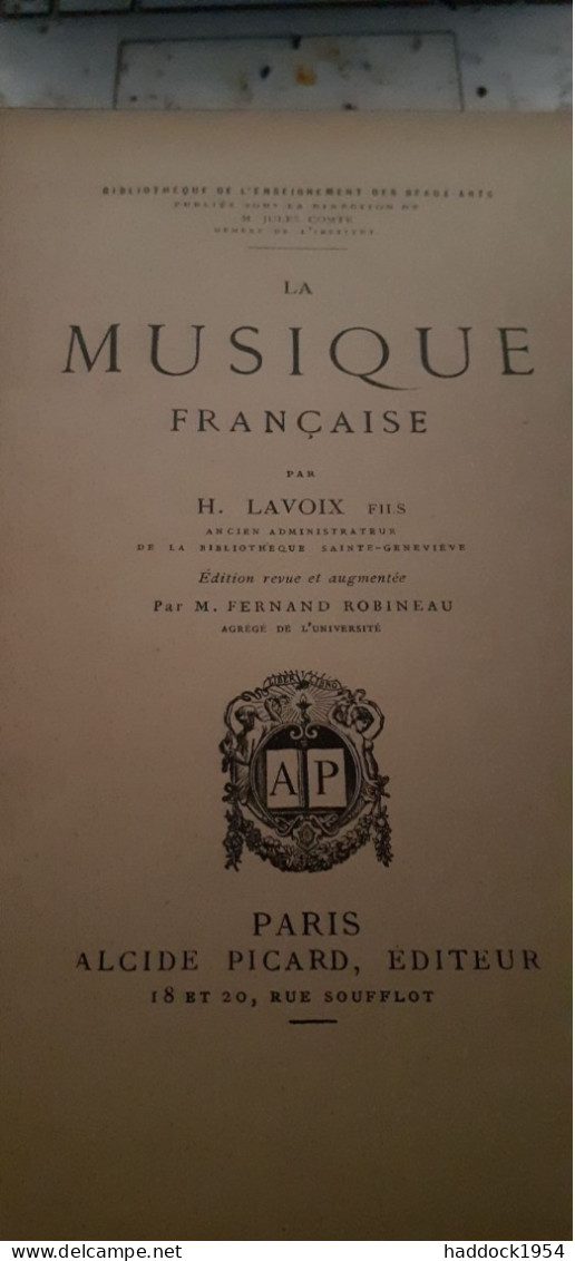 La Musique Française LAVOIX Fils Alcide Picard 1903 - Musique