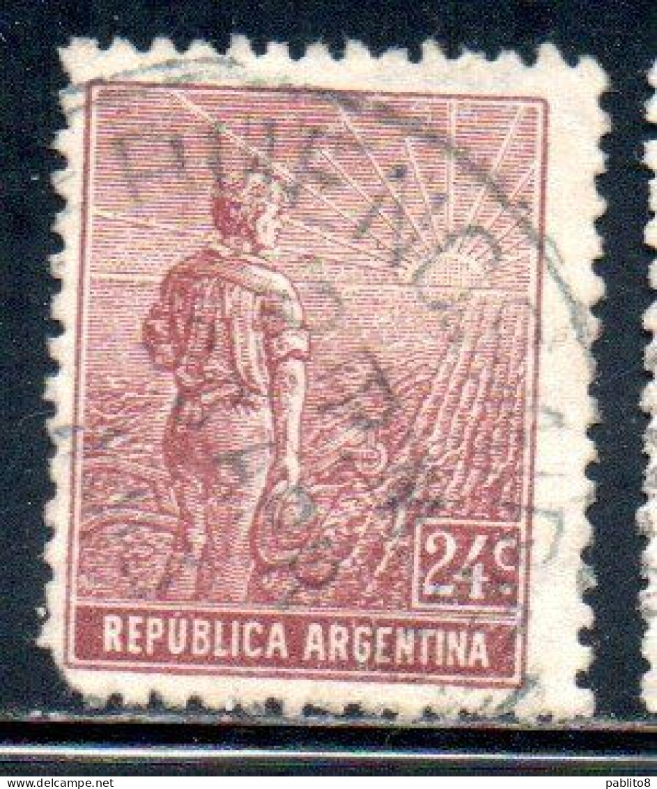 ARGENTINA 1911 AGRICULTURE 24c USED USADO OBLITERE' - Gebruikt