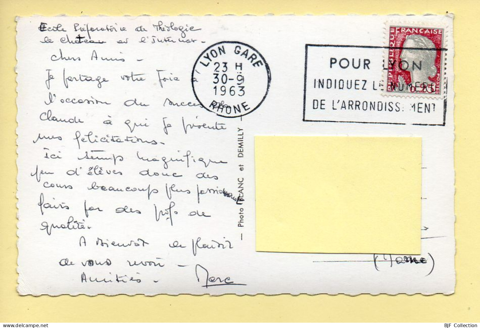 69. LYON (5) Ecole Préparatoire De Théologie / Le Château Et L'internat (animée) CPSM (voir Scan Recto/verso) - Lyon 5