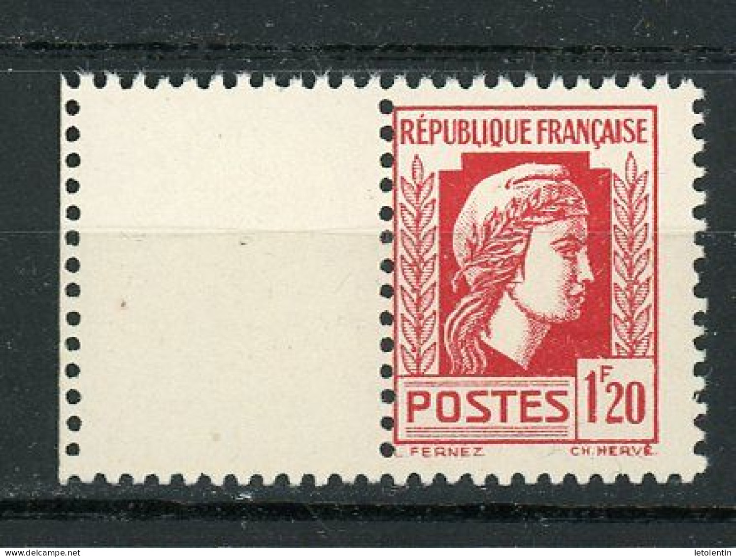FRANCE - MARIANNE D'ALGER - N° Yvert 638** BORD DE FEUILLE - 1944 Gallo E Marianna Di Algeri