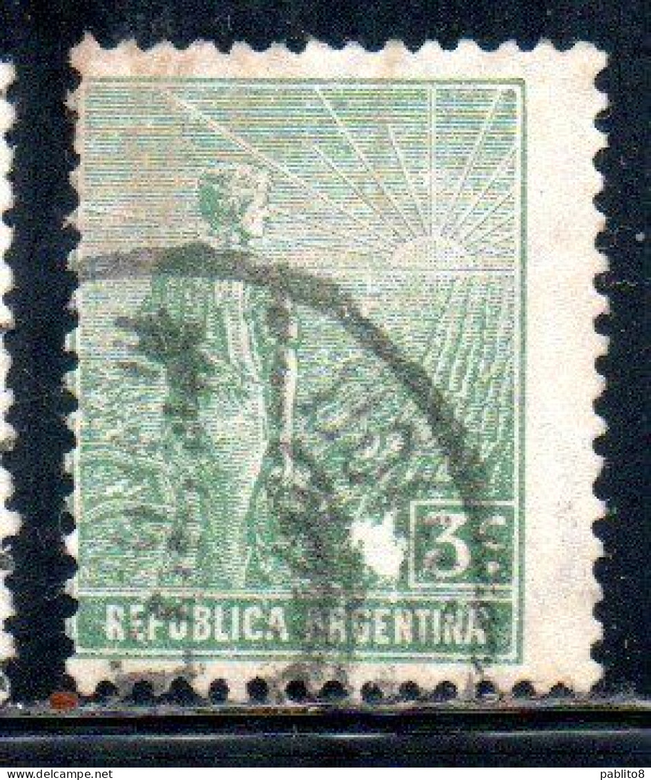 ARGENTINA 1912 1914 AGRICULTURE 3c USED USADO OBLITERE' - Usati