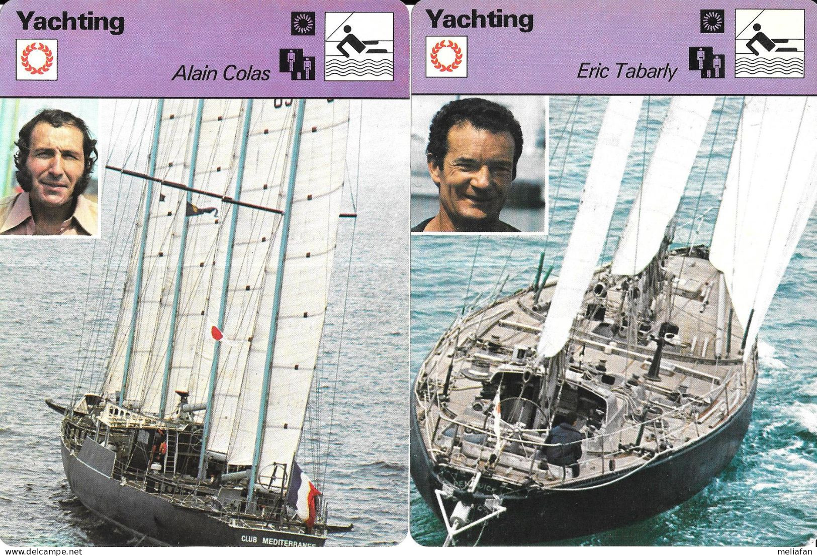 GF1949 - FICHES - VOILE - LEVSTROM - MOITESSIER - MAURY - HERIOT - TABARLY - PENDUICK - COLAS - Autres & Non Classés