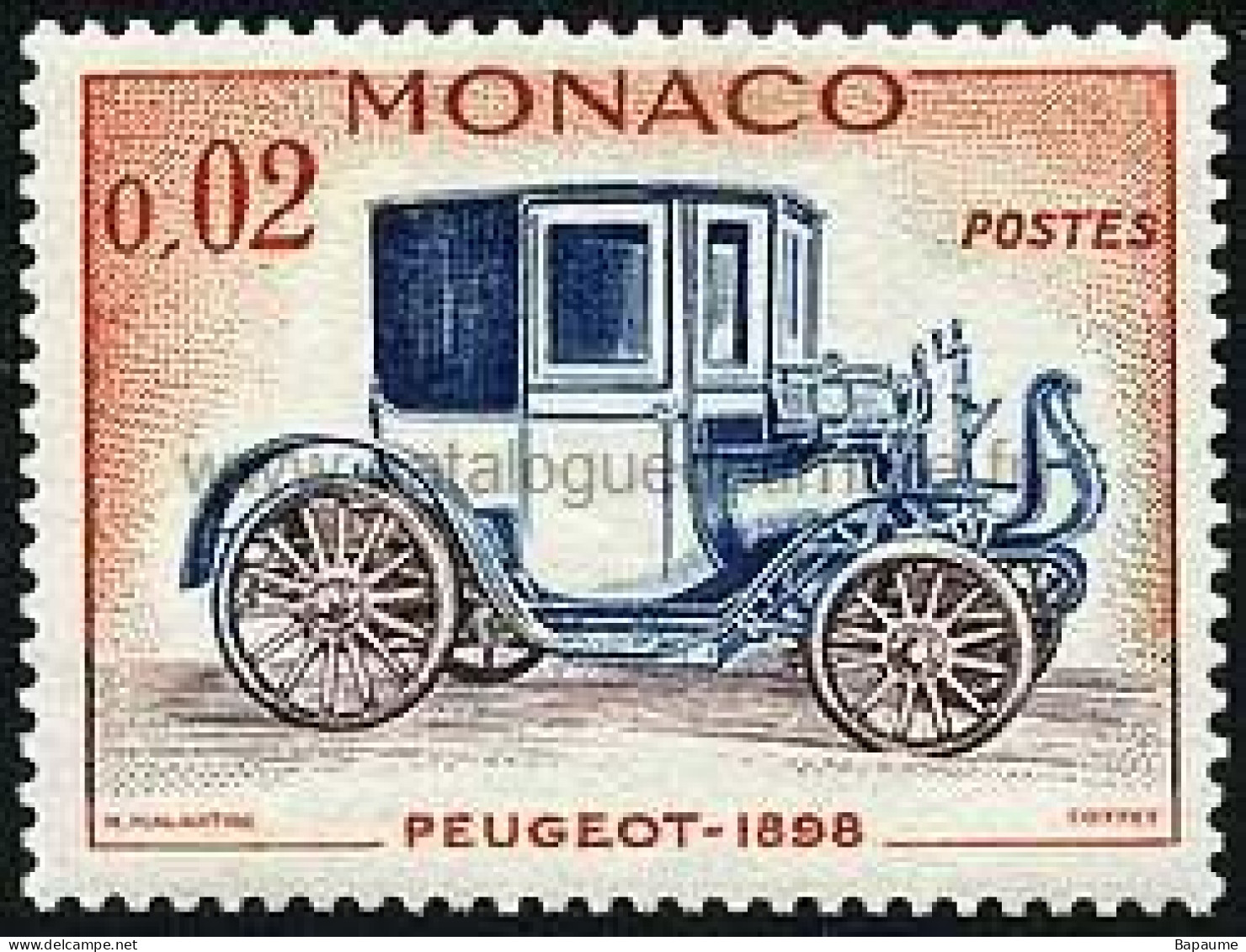 Monaco - Yvert & Tellier N°558 - Rétrospective Automobile - Peugeot 1898 - Neuf** NMH Cote Catalogue 0,40€ - Neufs