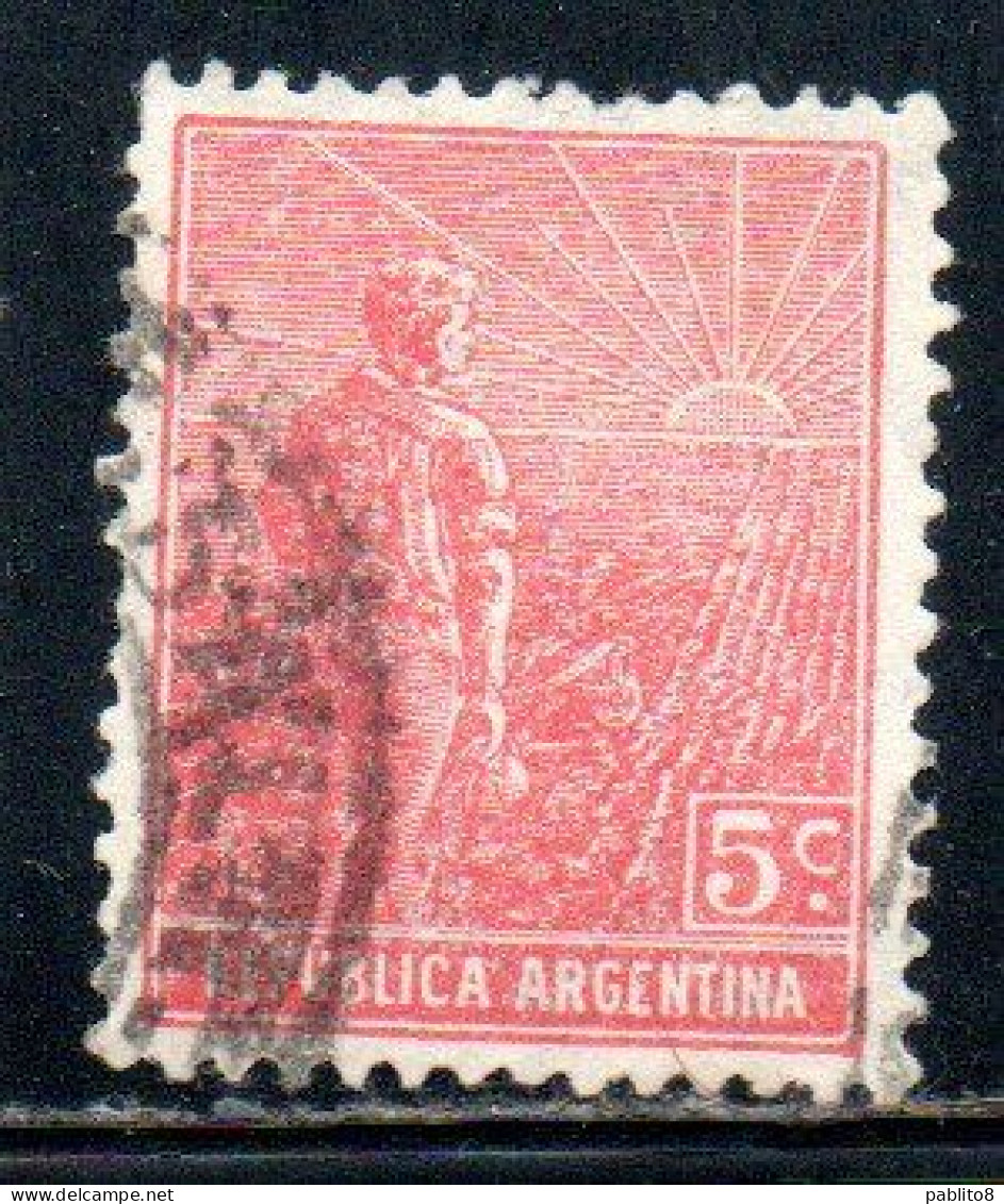 ARGENTINA 1912 1914 AGRICULTURE 5c USED USADO OBLITERE' - Usados