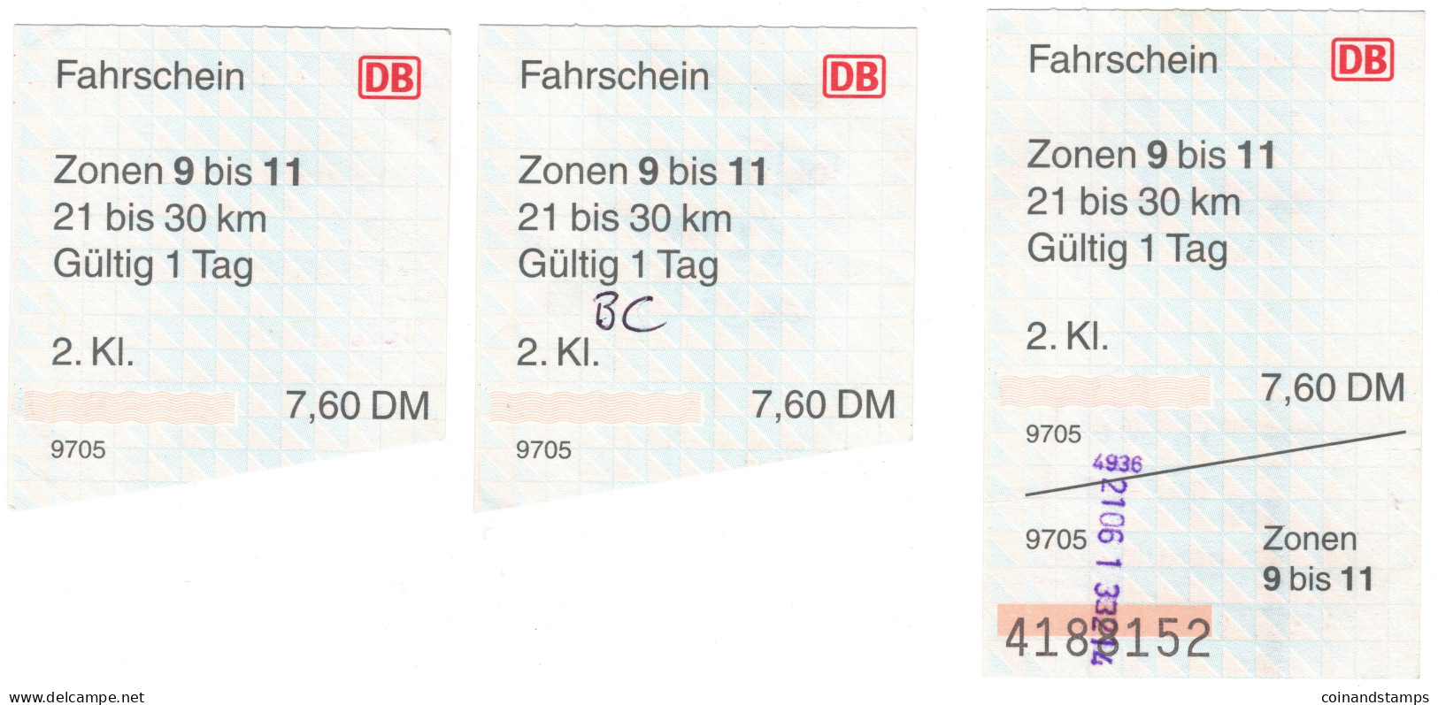 Lot Mit 3 Fahrscheinen Der DB Von Crivitz Nach Schwerin, Aus Den Jahr 1999, I-II - Railway