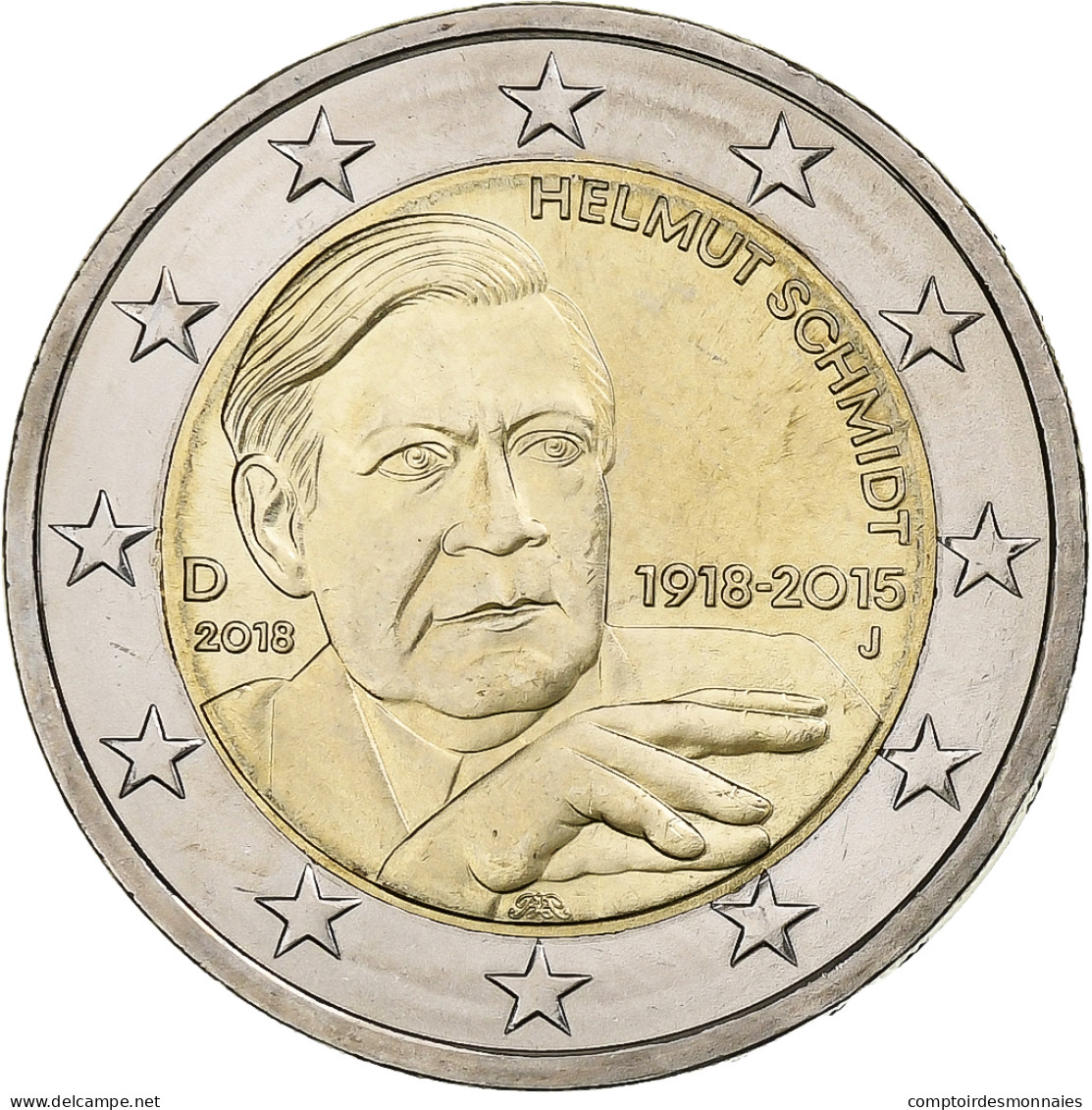 République Fédérale Allemande, 2 Euro, 2018, Hambourg, Bimétallique, SPL - Allemagne