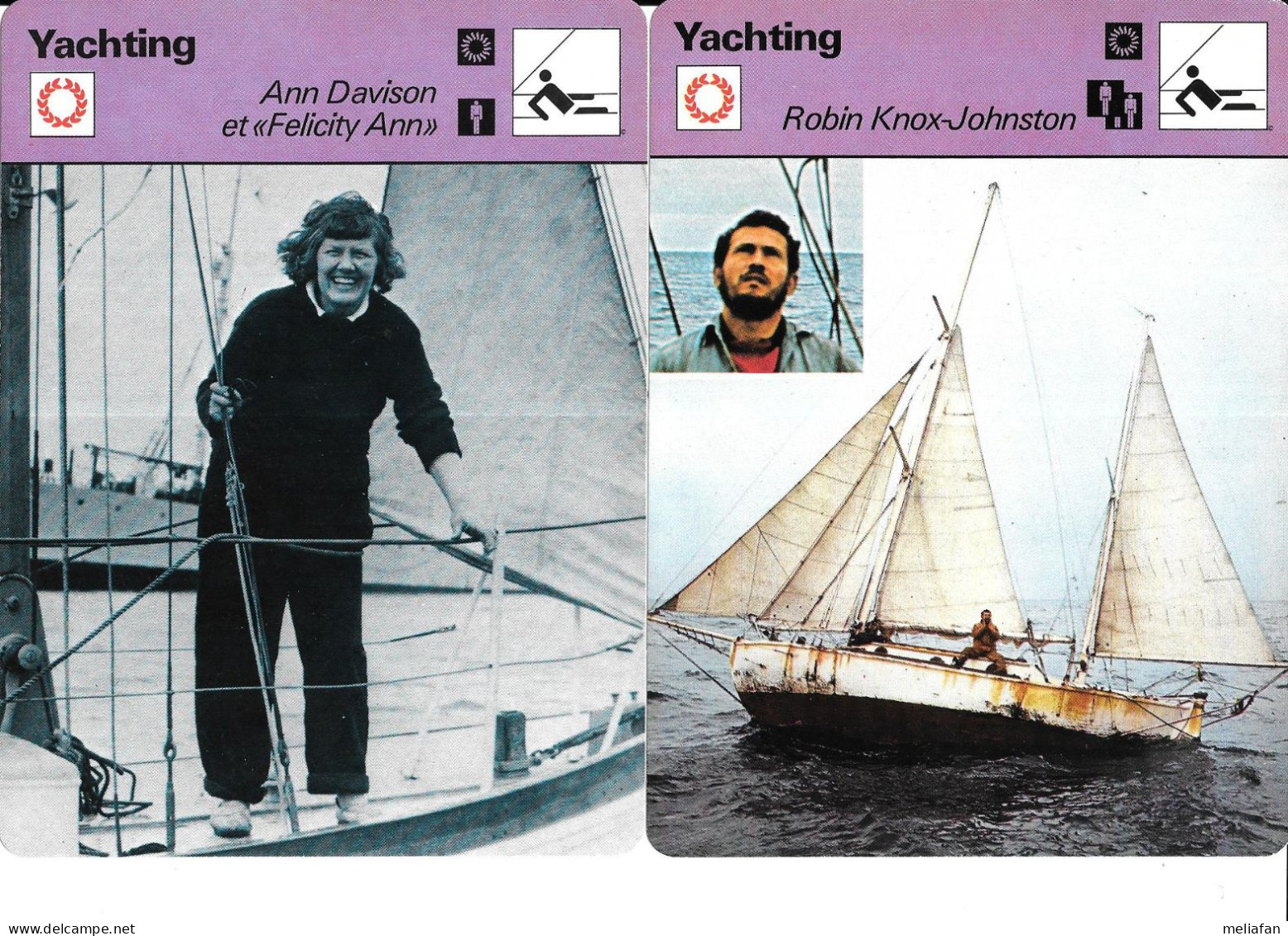 GF1950 - FICHES  VOILE -  PAJOT -  DAVISON -  CROWHURST -  KNOX JOHNSTON - CHICHESTER - BLITH - PATTISSON - VA - Otros & Sin Clasificación