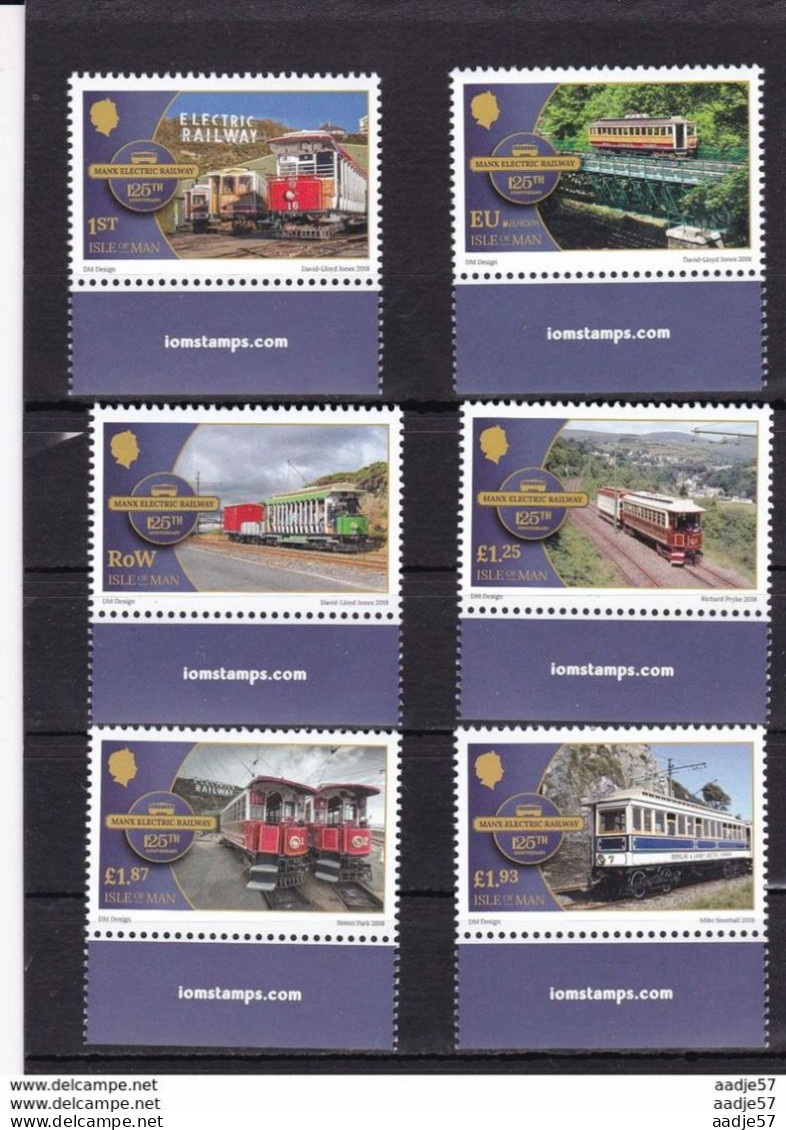 ISLE OF MAN 2018 ELECTRIC TRAINS - TRAMWAY WITH EUROPA STAMP MNH** - Usados