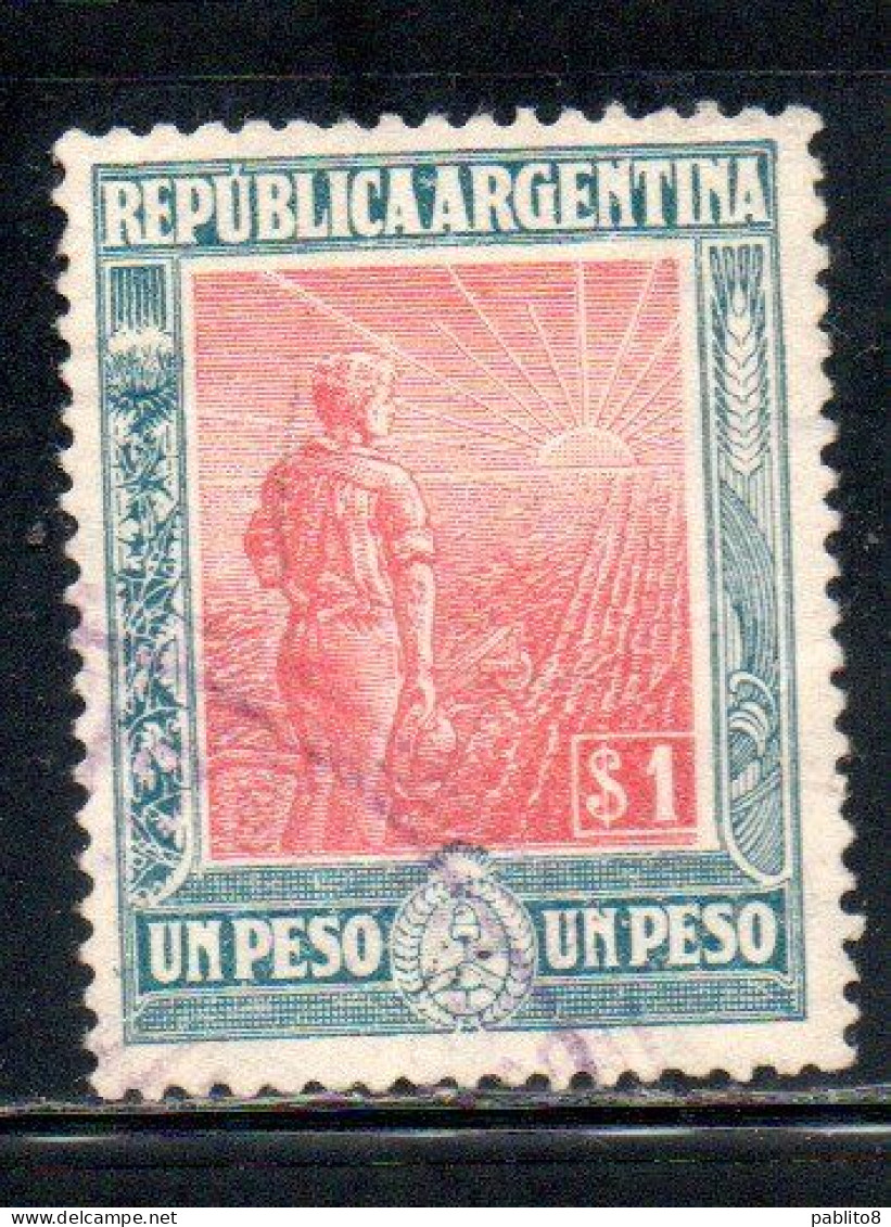ARGENTINA 1912 1913 AGRICULTURE 1p USED USADO OBLITERE' - Oblitérés