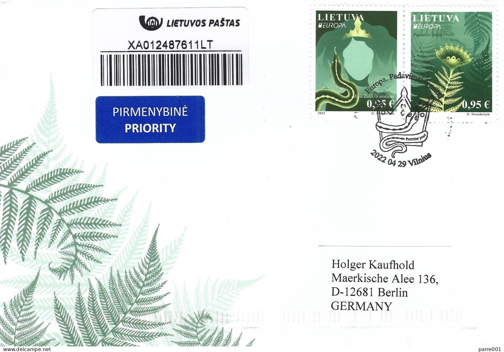 Lithuania 2022 Vilnius Myths & Legends EUROPA Registered FDC Cover - 2022