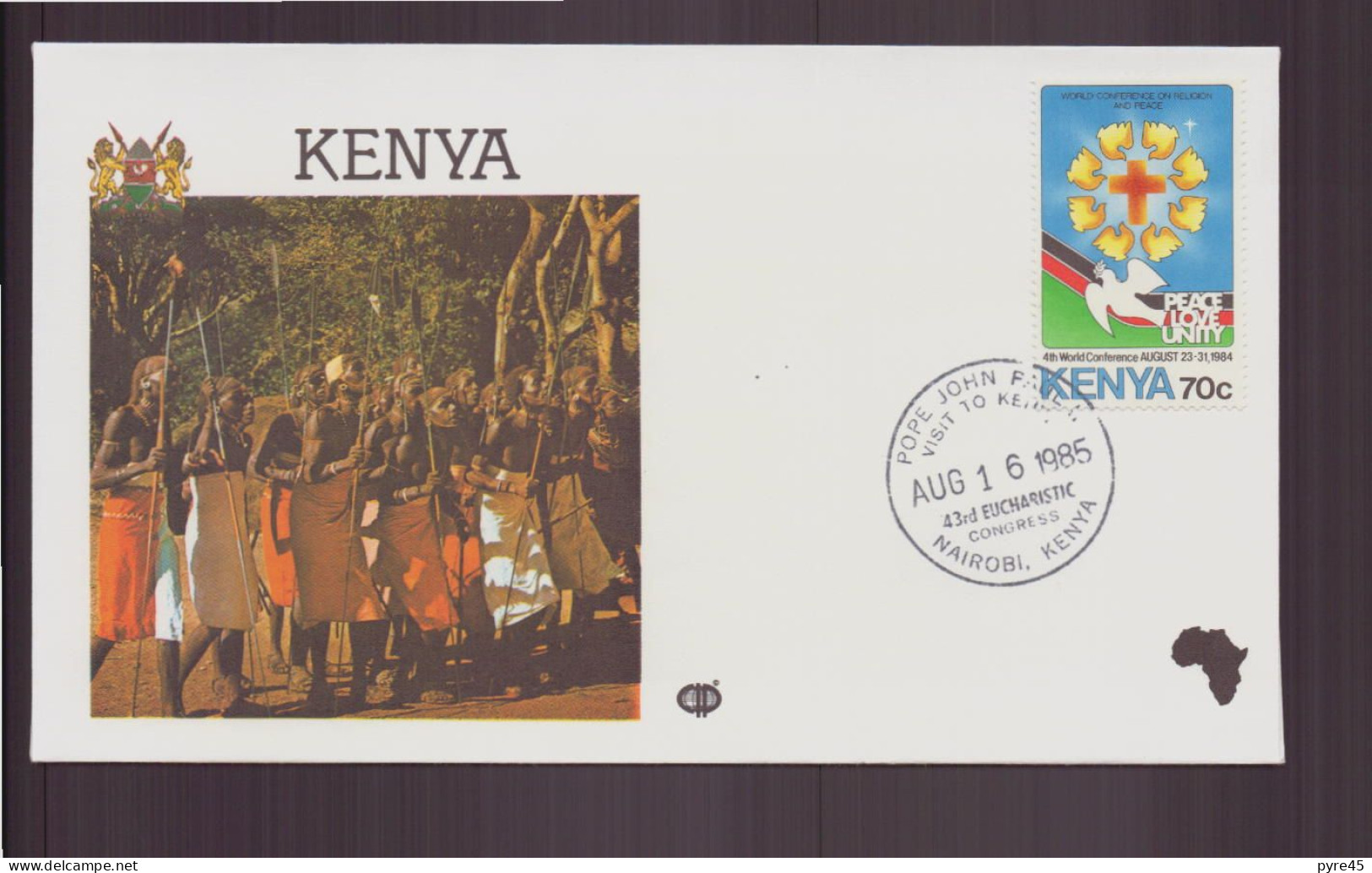 Kenya, Enveloppe Avec Cachet Commémoratif " Visite De Jean-Paul II, Nairobi Le 16 Août 1985 - Kenia (1963-...)