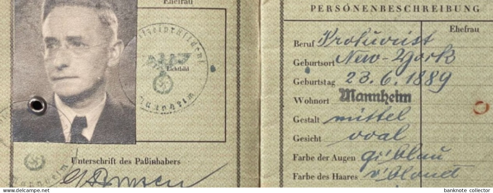 Deutschland, Germany - Deutsches Reich - Reisepass - selten 1941 !