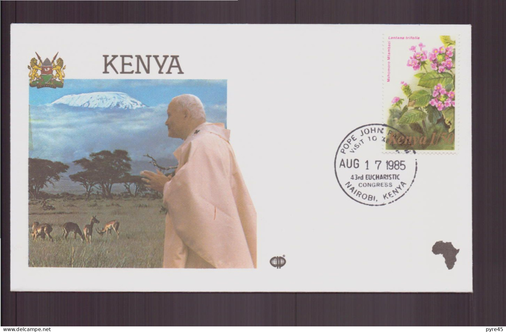 Kenya, Enveloppe Avec Cachet Commémoratif " Visite De Jean-Paul II, Nairobi Le 17 Août 1985 - Kenya (1963-...)