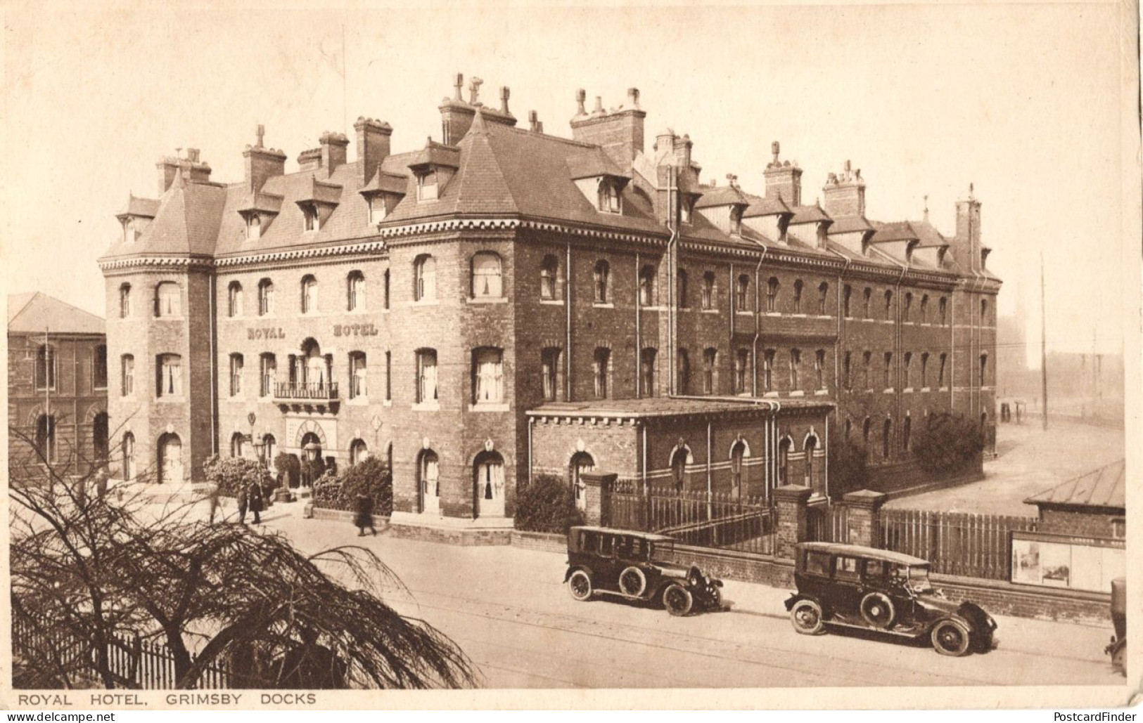 Royal Hotel Grimsby Docks Telegram Transport Old Postcard - Bristol