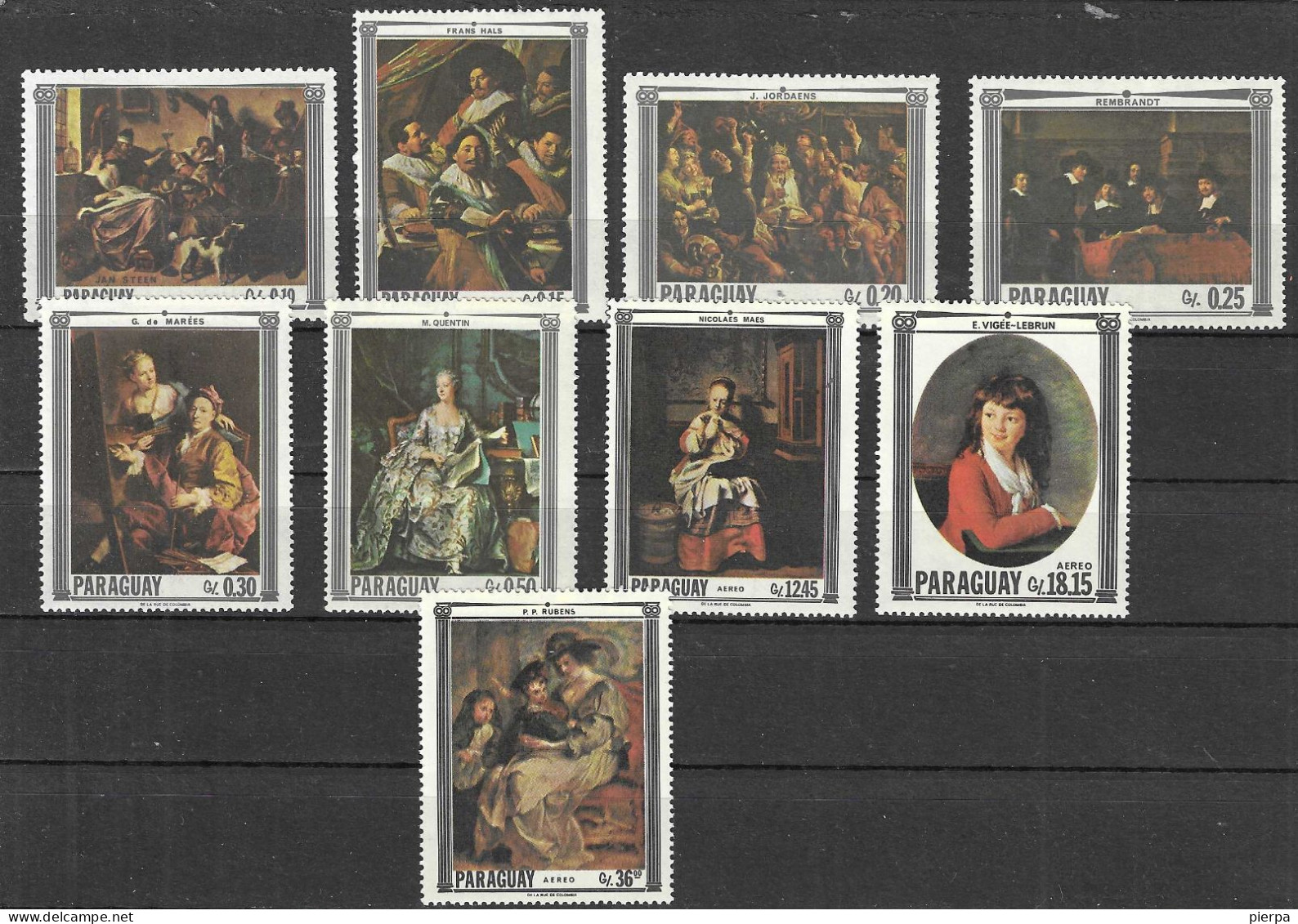 PARAGUAY - 1967 - QUADRI AUTORI VARI - SERIE 9 VALORI -  NUOVO  MNH**(YVERT 906\11+AV 473\5 - MICHEL 1747\55) - Madonnas