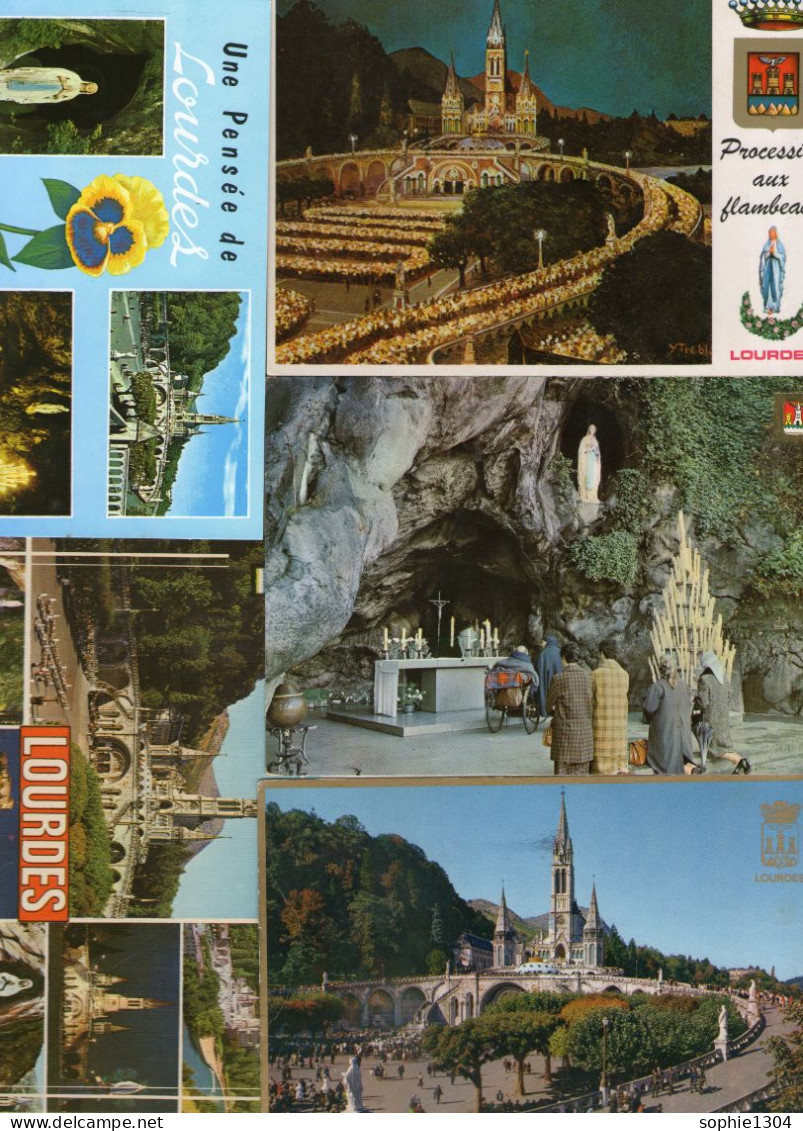 LOT DE 20 CARTES - LOURDES - FRANCE Hautes Pyrénées -Toutes Différentes - - 5 - 99 Karten