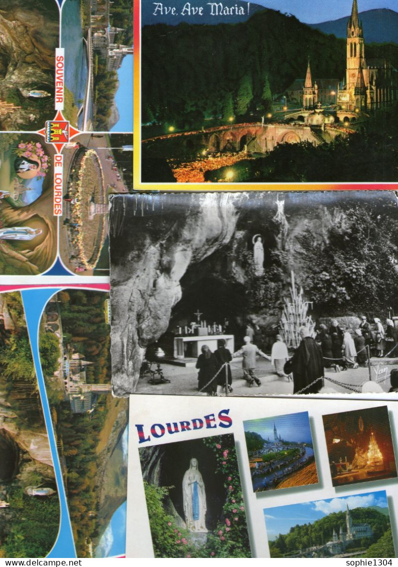 LOT DE 20 CARTES - LOURDES - FRANCE Hautes Pyrénées -Toutes Différentes - - 5 - 99 Karten