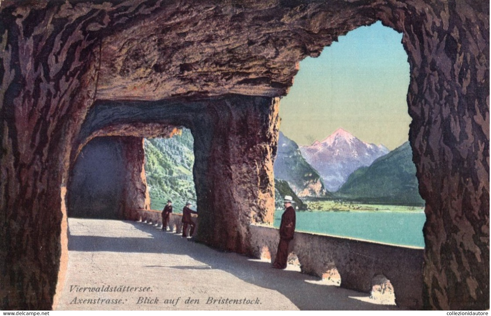 VIERWALDSTÄTTERSEE - AXENSTRASSE - BLICK AUF DEN BRISTENSTOCK  - CARTOLINA FP SPEDITA NEL 1913 - Flüelen