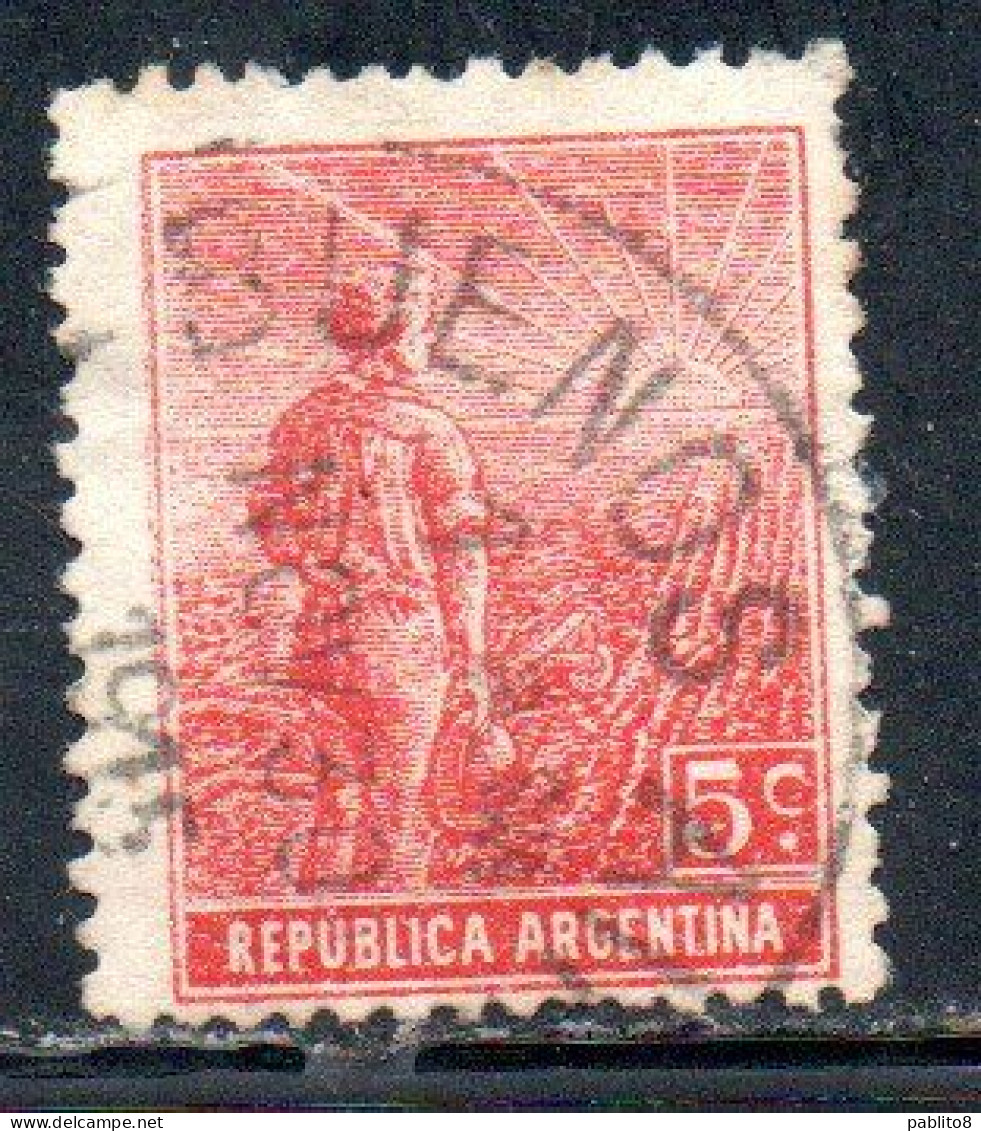 ARGENTINA 1915 AGRICULTURE 5c USED USADO OBLITERE' - Usati