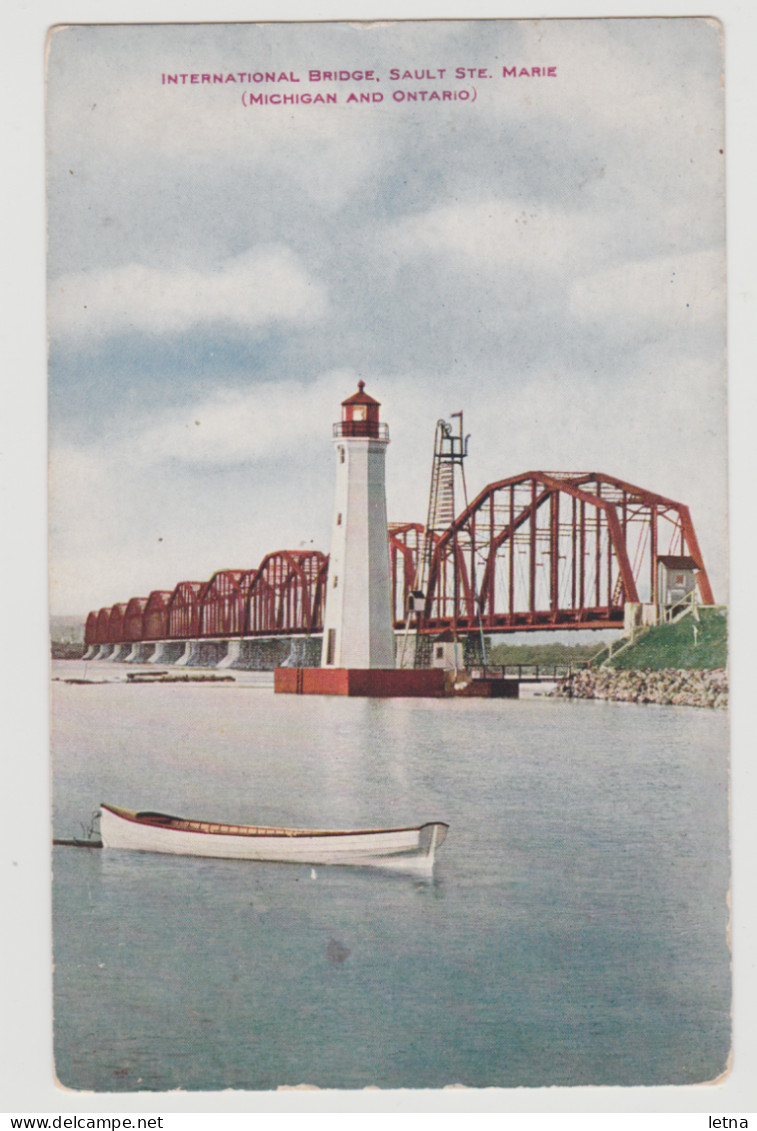 USA UNITED STATES CANADA International Bridge Lighthouse SAULT SAINTE MARIE Hammon No.1511 Postcard C1905 - Other & Unclassified