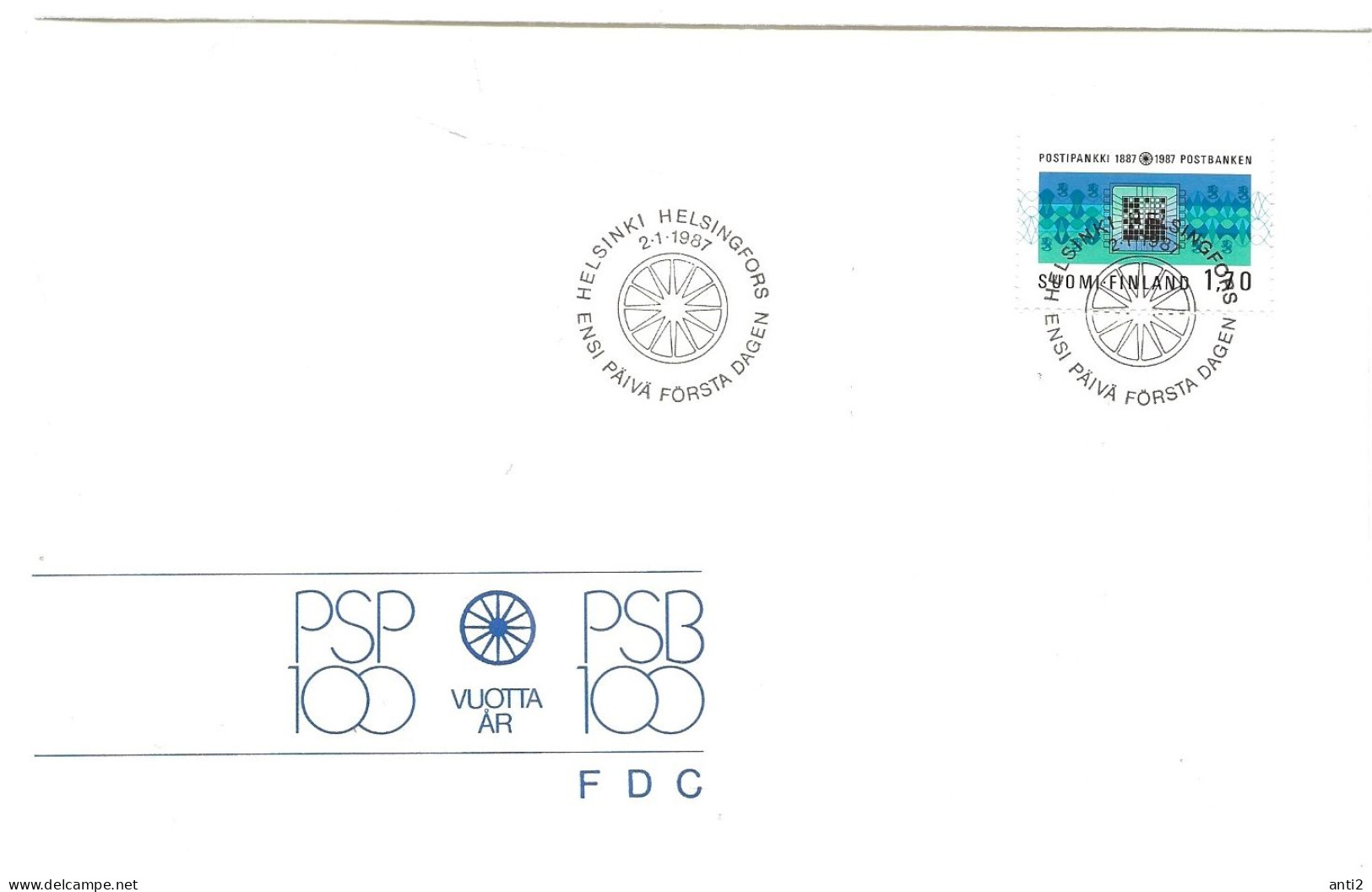 Finland   1987 Centenary Of The Postal Savings Bank, Microchip    Mi 1009   FDC - Storia Postale