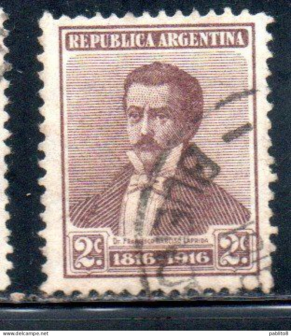 ARGENTINA 1916 FRANCISCO NARCISO DE LAPRIDA 2c USED USADO OBLITERE' - Gebraucht