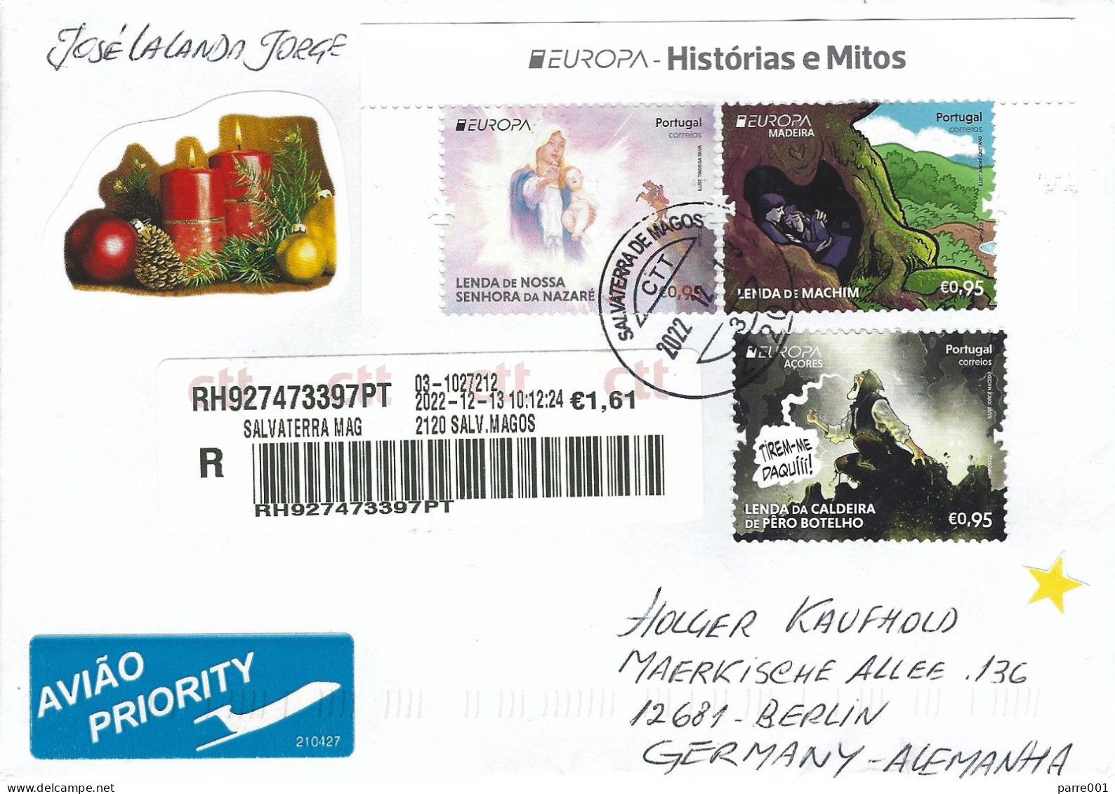 Portugal 2022 Magos Acores Madeira Myths & Legends EUROPA Registered Cover - 2022