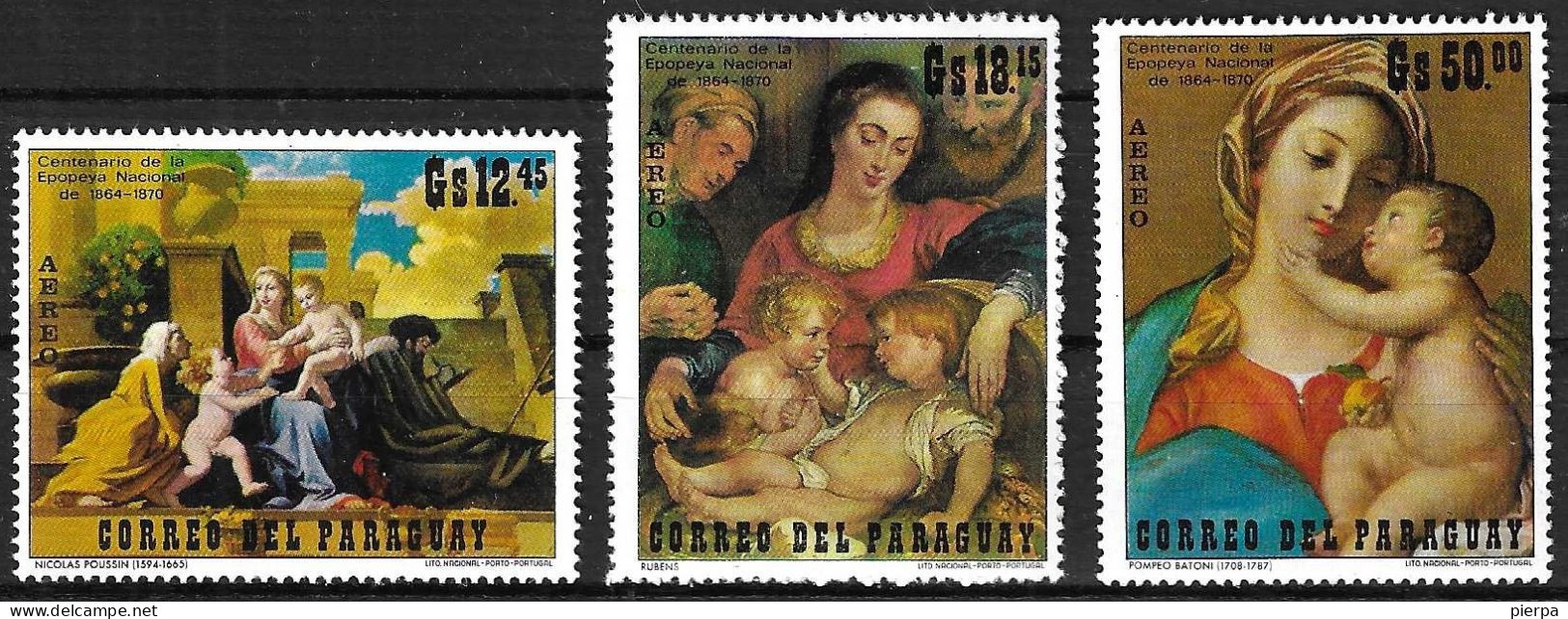 PARAGUAY - 1971 - QUADRI AUTORI VARI - SERIE 3 VALORI -  NUOVO  MNH**(YVERT AV 585\7 - MICHEL 2134\6) - Madonnen