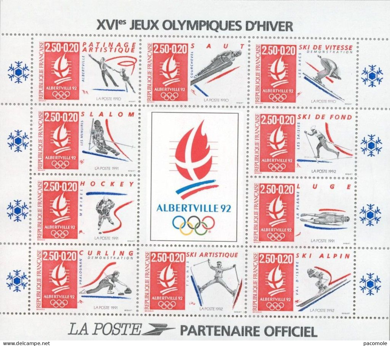 Bloc Des XVIe Jeux Olympiques D'Hiver 1992 - Mint/Hinged