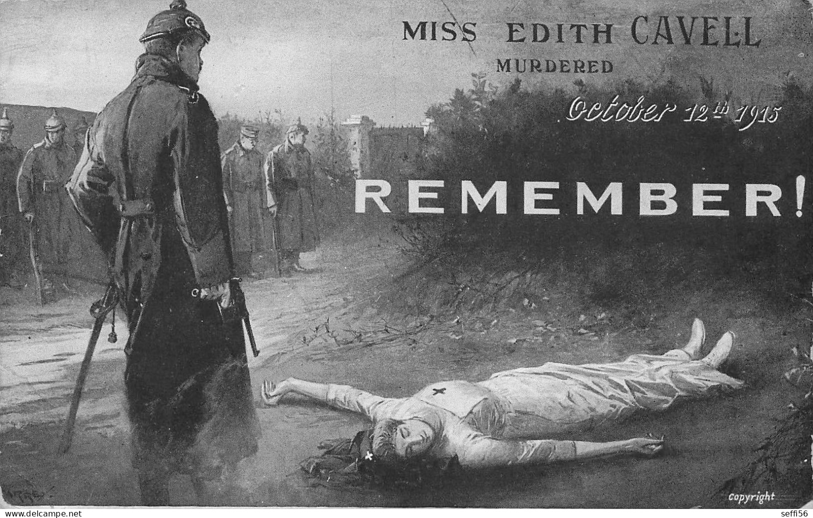 Old Postcard - Miss Edith Cavell Murdered 12th October 1915 - Other & Unclassified