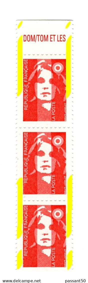 Briat TVP Rouge YT 2806g + H : Bande De 3 HDF + PUB Avec Saut De Phospho Et Phospho à Cheval. Voir Scan. Cote YT > 76 €. - Unused Stamps