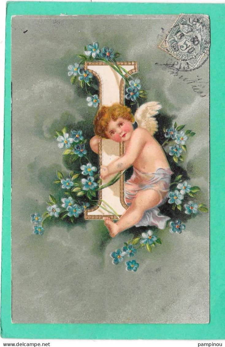 ANGES - ANGELOT - Alphabet Lettre I - Gaufrée - Engel