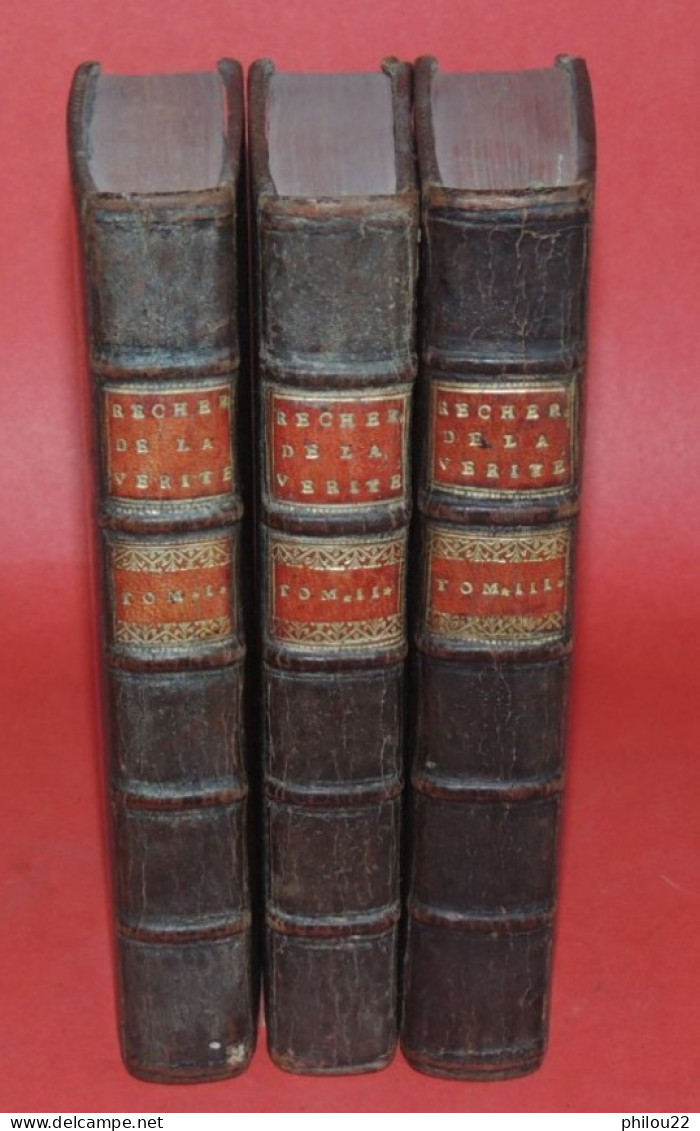 MALEBRANCHE  De La Recherche De La Vérité... Philosophie  Théologie  3 Vol. 1700 - Ante 18imo Secolo