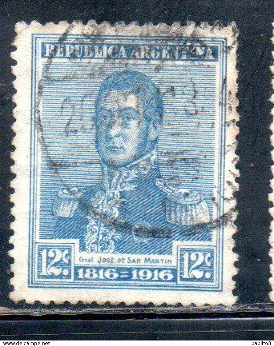 ARGENTINA 1916 JOSE DE SAN MARTIN 12c USED USADO OBLITERE' - Gebruikt