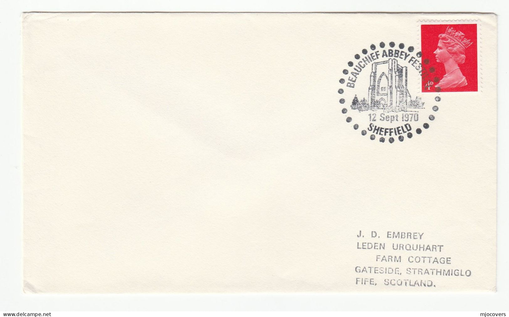 1970 Beauchief ABBEY Festival Sheffield Event Cover Gb Stamps Religion Church - Abbayes & Monastères