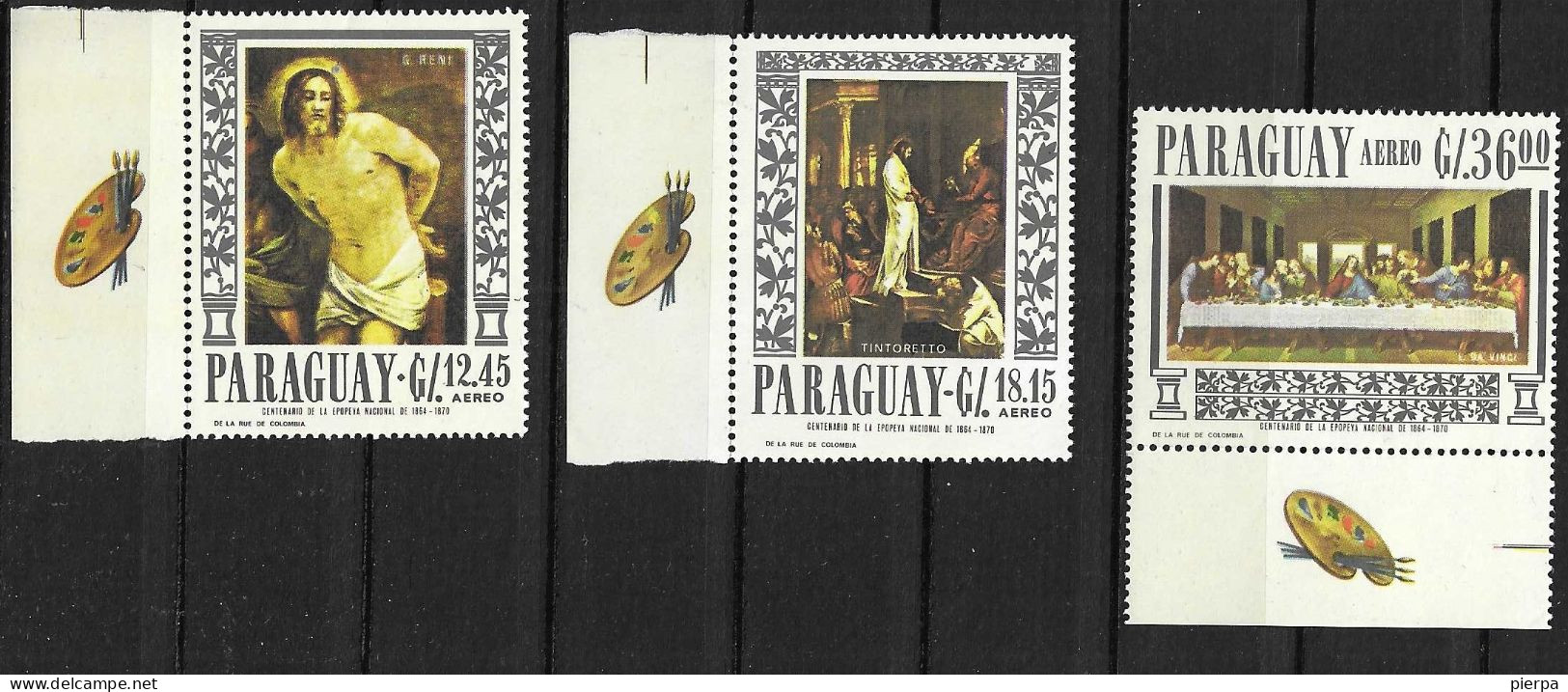 PARAGUAY - 1967 - QUADRI AUTORI VARI - SERIE 8 VALORI -  NUOVA  MNH**(YVERT 883\7+AV 459\61 - MICHEL 1682\9) - Religione