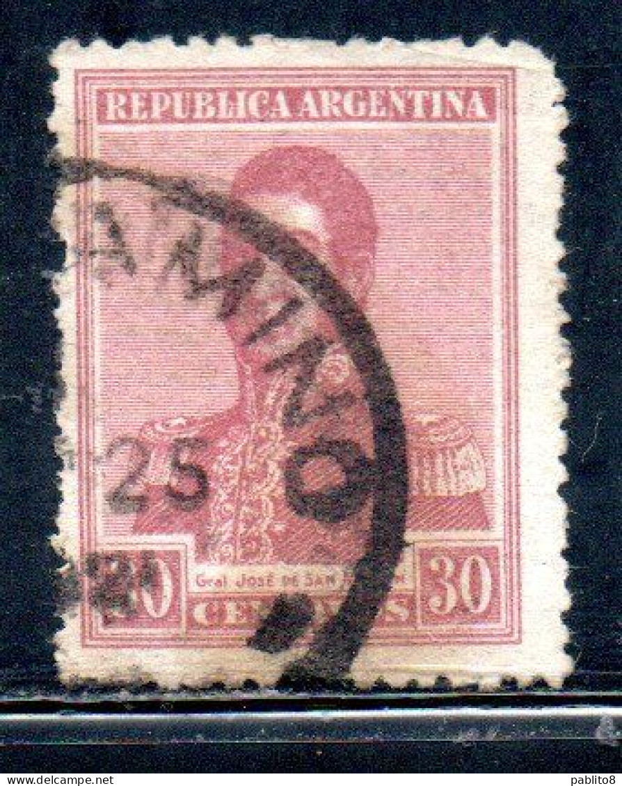ARGENTINA 1916 JOSE DE SAN MARTIN 30c USED USADO OBLITERE' - Used Stamps
