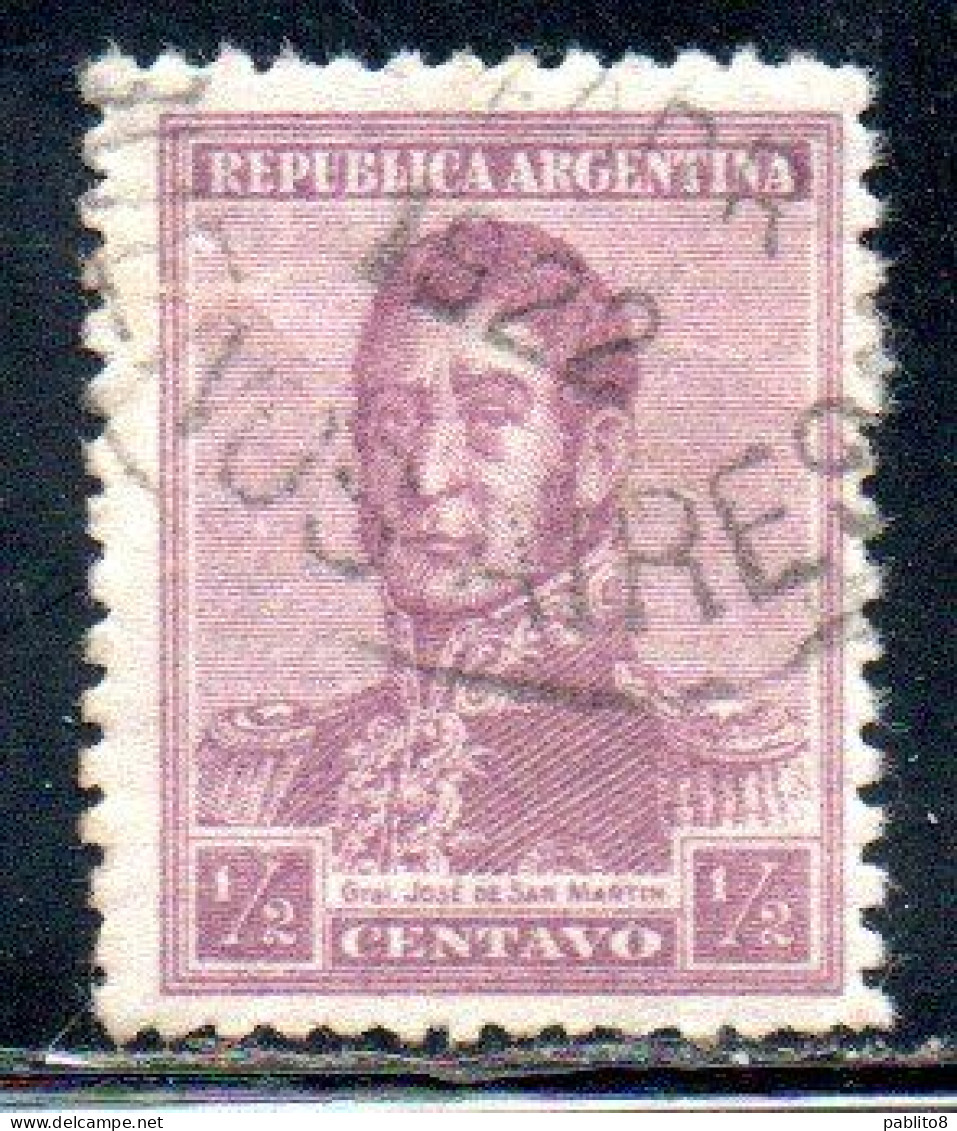 ARGENTINA 1917 JOSE DE SAN MARTIN 1/2c USED USADO OBLITERE' - Oblitérés