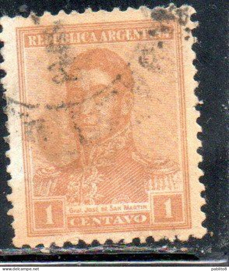 ARGENTINA 1917 JOSE DE SAN MARTIN 1c USED USADO OBLITERE' - Gebraucht